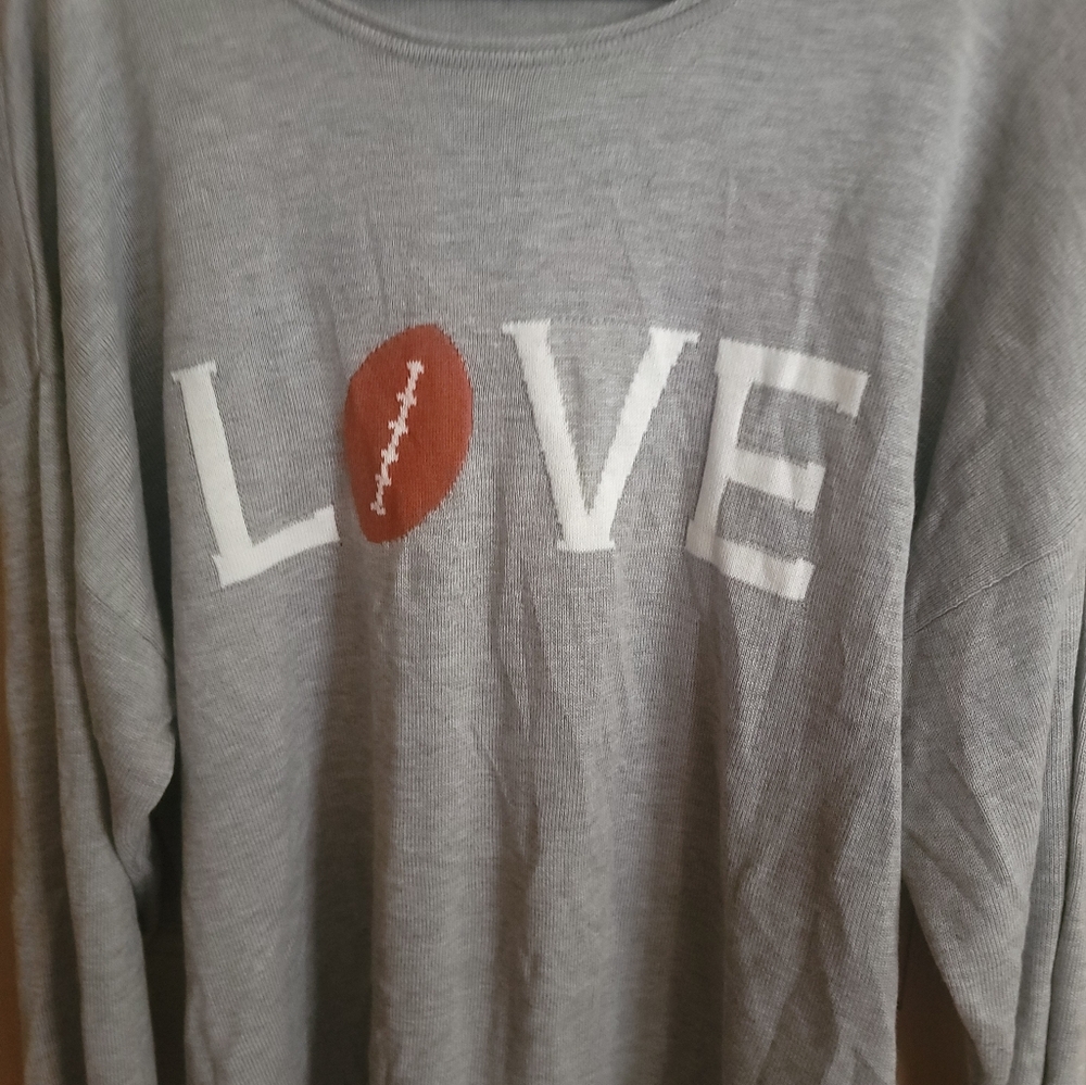 Womens Plus Sz 2X Rachel Zoe Love Football Sweater - Picture 2 of 5